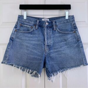 AGOLDE Parker Long Shorts 27 Raw Hem High Rise Cotton  A9010-1142